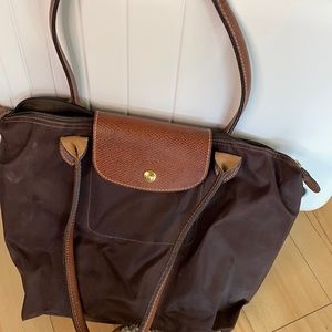 Brown small Longchamp purse